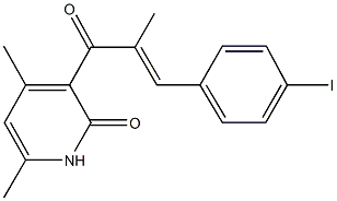 3-[3-(4-iodophenyl)-2-methylacryloyl]-4,6-dimethyl-2(1H)-pyridinone Struktur