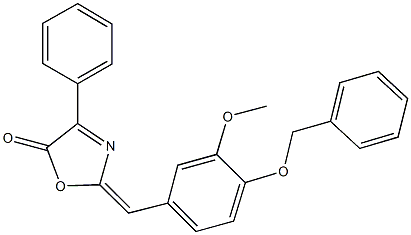 2-[4-(benzyloxy)-3-methoxybenzylidene]-4-phenyl-1,3-oxazol-5(2H)-one Structure