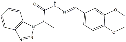 2-(1H-1,2,3-benzotriazol-1-yl)-N'-(3,4-dimethoxybenzylidene)propanohydrazide Structure