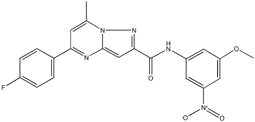 5-(4-fluorophenyl)-N-{3-nitro-5-methoxyphenyl}-7-methylpyrazolo[1,5-a]pyrimidine-2-carboxamide Structure