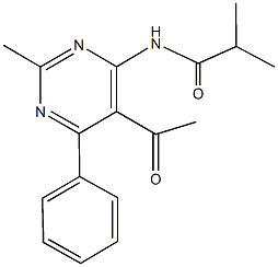 N-(5-acetyl-2-methyl-6-phenyl-4-pyrimidinyl)-2-methylpropanamide Structure