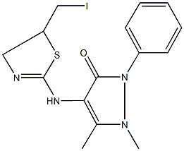4-{[5-(iodomethyl)-4,5-dihydro-1,3-thiazol-2-yl]amino}-1,5-dimethyl-2-phenyl-1,2-dihydro-3H-pyrazol-3-one 结构式