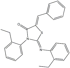 5-benzylidene-3-(2-ethylphenyl)-2-[(2-ethylphenyl)imino]-1,3-thiazolidin-4-one Structure