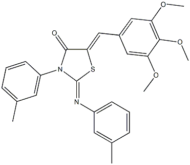 3-(3-methylphenyl)-2-[(3-methylphenyl)imino]-5-(3,4,5-trimethoxybenzylidene)-1,3-thiazolidin-4-one Structure