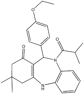 354546-13-7 11-(4-ethoxyphenyl)-10-isobutyryl-3,3-dimethyl-2,3,4,5,10,11-hexahydro-1H-dibenzo[b,e][1,4]diazepin-1-one