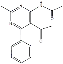 N-(5-acetyl-2-methyl-6-phenyl-4-pyrimidinyl)acetamide Structure