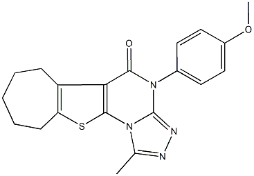 4-(4-methoxyphenyl)-1-methyl-7,8,9,10-tetrahydro-6H-cyclohepta[4,5]thieno[3,2-e][1,2,4]triazolo[4,3-a]pyrimidin-5(4H)-one Struktur