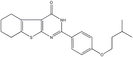 2-[4-(isopentyloxy)phenyl]-5,6,7,8-tetrahydro[1]benzothieno[2,3-d]pyrimidin-4(3H)-one Structure