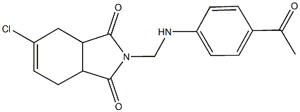 2-[(4-acetylanilino)methyl]-5-chloro-3a,4,7,7a-tetrahydro-1H-isoindole-1,3(2H)-dione Struktur