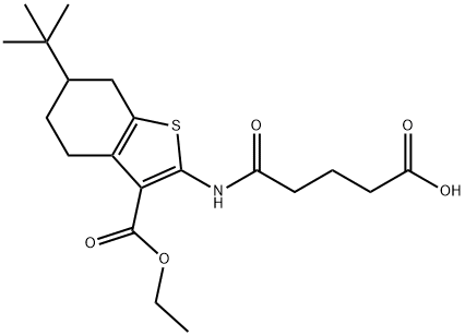 5-{[6-tert-butyl-3-(ethoxycarbonyl)-4,5,6,7-tetrahydro-1-benzothien-2-yl]amino}-5-oxopentanoic acid Structure