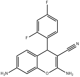 2,7-diamino-4-(2,4-difluorophenyl)-4H-chromene-3-carbonitrile Structure