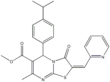 354561-49-2 methyl 5-(4-isopropylphenyl)-7-methyl-3-oxo-2-(2-pyridinylmethylene)-2,3-dihydro-5H-[1,3]thiazolo[3,2-a]pyrimidine-6-carboxylate