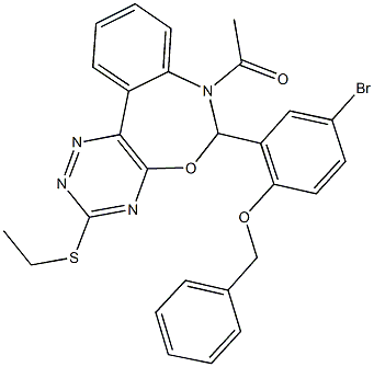 7-acetyl-6-[2-(benzyloxy)-5-bromophenyl]-3-(ethylsulfanyl)-6,7-dihydro[1,2,4]triazino[5,6-d][3,1]benzoxazepine|