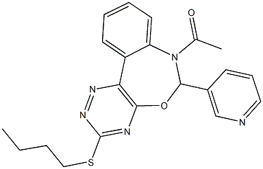 7-acetyl-6-(3-pyridinyl)-6,7-dihydro[1,2,4]triazino[5,6-d][3,1]benzoxazepin-3-yl butyl sulfide Structure