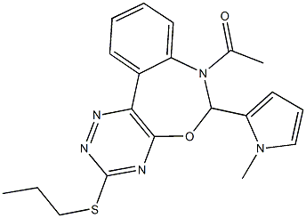 7-acetyl-6-(1-methyl-1H-pyrrol-2-yl)-3-(propylsulfanyl)-6,7-dihydro[1,2,4]triazino[5,6-d][3,1]benzoxazepine Structure