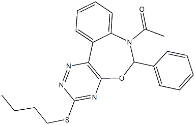 7-acetyl-6-phenyl-6,7-dihydro[1,2,4]triazino[5,6-d][3,1]benzoxazepin-3-yl butyl sulfide|