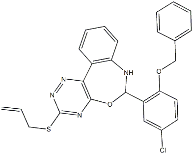 3-(allylsulfanyl)-6-[2-(benzyloxy)-5-chlorophenyl]-6,7-dihydro[1,2,4]triazino[5,6-d][3,1]benzoxazepine,354783-69-0,结构式