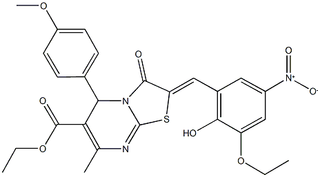 354785-81-2 ethyl 2-{3-ethoxy-2-hydroxy-5-nitrobenzylidene}-5-(4-methoxyphenyl)-7-methyl-3-oxo-2,3-dihydro-5H-[1,3]thiazolo[3,2-a]pyrimidine-6-carboxylate