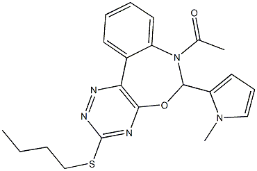 7-acetyl-3-(butylsulfanyl)-6-(1-methyl-1H-pyrrol-2-yl)-6,7-dihydro[1,2,4]triazino[5,6-d][3,1]benzoxazepine|