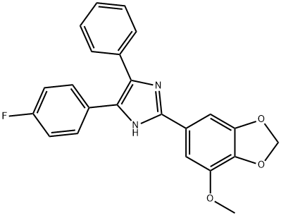 6-[4-(4-fluorophenyl)-5-phenyl-1H-imidazol-2-yl]-1,3-benzodioxol-4-yl methyl ether Structure
