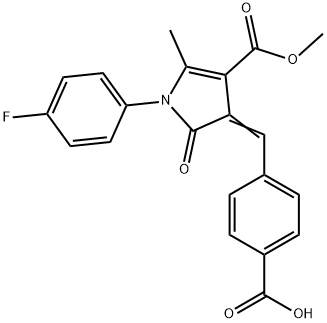 4-{[1-(4-fluorophenyl)-4-(methoxycarbonyl)-5-methyl-2-oxo-1,2-dihydro-3H-pyrrol-3-ylidene]methyl}benzoic acid Structure