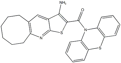 2-(10H-phenothiazin-10-ylcarbonyl)-5,6,7,8,9,10-hexahydrocycloocta[b]thieno[3,2-e]pyridin-3-amine Struktur