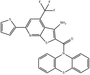 2-(10H-phenothiazin-10-ylcarbonyl)-6-(2-thienyl)-4-(trifluoromethyl)thieno[2,3-b]pyridin-3-amine|