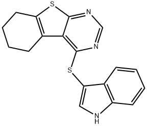 4-(1H-indol-3-ylsulfanyl)-5,6,7,8-tetrahydro[1]benzothieno[2,3-d]pyrimidine Structure