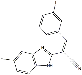 3-(3-iodophenyl)-2-(5-methyl-1H-benzimidazol-2-yl)acrylonitrile 结构式