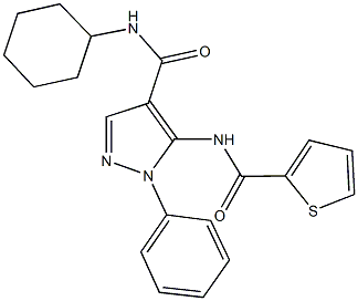 N-cyclohexyl-1-phenyl-5-[(2-thienylcarbonyl)amino]-1H-pyrazole-4-carboxamide Structure