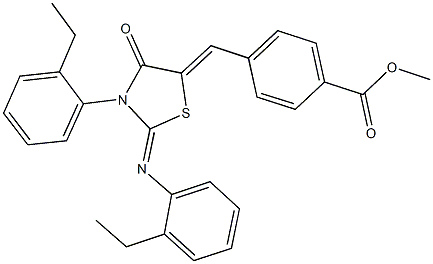 354995-43-0 methyl 4-({3-(2-ethylphenyl)-2-[(2-ethylphenyl)imino]-4-oxo-1,3-thiazolidin-5-ylidene}methyl)benzoate