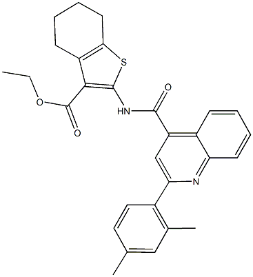 354996-70-6 ethyl 2-({[2-(2,4-dimethylphenyl)-4-quinolinyl]carbonyl}amino)-4,5,6,7-tetrahydro-1-benzothiophene-3-carboxylate
