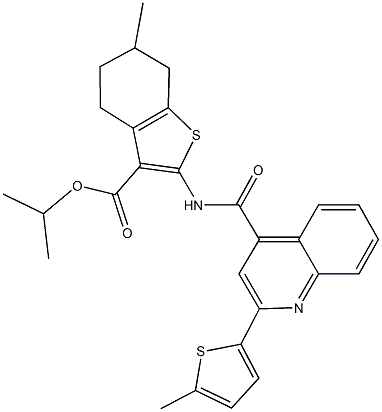 355001-06-8 isopropyl 6-methyl-2-({[2-(5-methyl-2-thienyl)-4-quinolinyl]carbonyl}amino)-4,5,6,7-tetrahydro-1-benzothiophene-3-carboxylate