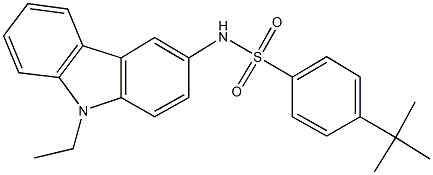 4-tert-butyl-N-(9-ethyl-9H-carbazol-3-yl)benzenesulfonamide 结构式