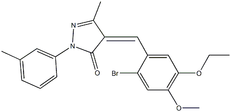 4-(2-bromo-5-ethoxy-4-methoxybenzylidene)-5-methyl-2-(3-methylphenyl)-2,4-dihydro-3H-pyrazol-3-one Structure