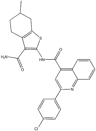 355003-61-1 N-[3-(aminocarbonyl)-6-methyl-4,5,6,7-tetrahydro-1-benzothien-2-yl]-2-(4-chlorophenyl)-4-quinolinecarboxamide