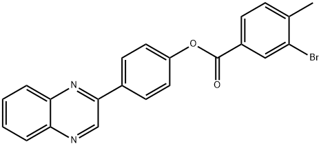 4-(2-quinoxalinyl)phenyl 3-bromo-4-methylbenzoate Structure