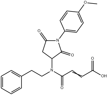 4-[[1-(4-methoxyphenyl)-2,5-dioxo-3-pyrrolidinyl](2-phenylethyl)amino]-4-oxo-2-butenoic acid Struktur