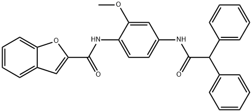 N-{4-[(diphenylacetyl)amino]-2-methoxyphenyl}-1-benzofuran-2-carboxamide,355413-12-6,结构式