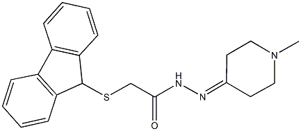 2-(9H-fluoren-9-ylsulfanyl)-N'-(1-methyl-4-piperidinylidene)acetohydrazide Structure
