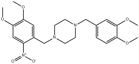 1-(3,4-dimethoxybenzyl)-4-{2-nitro-4,5-dimethoxybenzyl}piperazine,355819-47-5,结构式