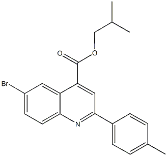 isobutyl 6-bromo-2-(4-methylphenyl)-4-quinolinecarboxylate Structure