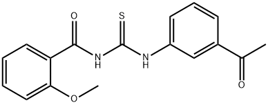 N-(3-acetylphenyl)-N'-(2-methoxybenzoyl)thiourea Struktur