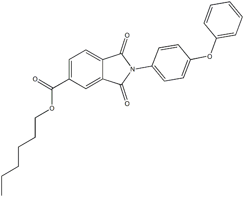 hexyl 1,3-dioxo-2-(4-phenoxyphenyl)-5-isoindolinecarboxylate Structure