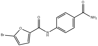 N-[4-(aminocarbonyl)phenyl]-5-bromo-2-furamide Struktur