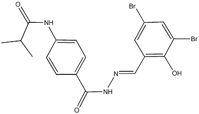 N-(4-{[2-(3,5-dibromo-2-hydroxybenzylidene)hydrazino]carbonyl}phenyl)-2-methylpropanamide Structure