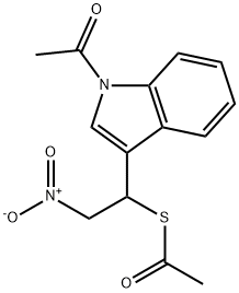 S-{1-(1-acetyl-1H-indol-3-yl)-2-nitroethyl} ethanethioate Struktur