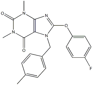 8-(4-fluorophenoxy)-1,3-dimethyl-7-(4-methylbenzyl)-3,7-dihydro-1H-purine-2,6-dione Structure
