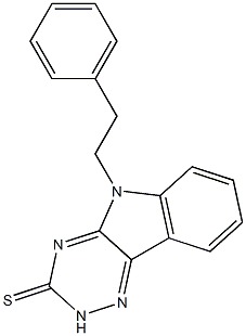 5-(2-phenylethyl)-5H-[1,2,4]triazino[5,6-b]indol-3-yl hydrosulfide Struktur