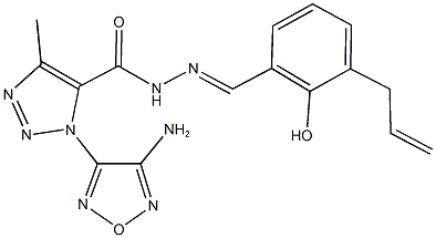 N'-(3-allyl-2-hydroxybenzylidene)-1-(4-amino-1,2,5-oxadiazol-3-yl)-4-methyl-1H-1,2,3-triazole-5-carbohydrazide 结构式